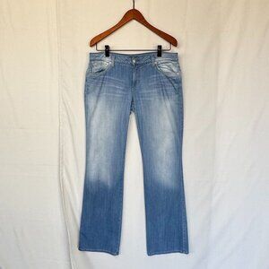 Vintage Y2K Bebe Angeline Blue Denim Low Rise Flare Leg Bootcut Jeans Size 31